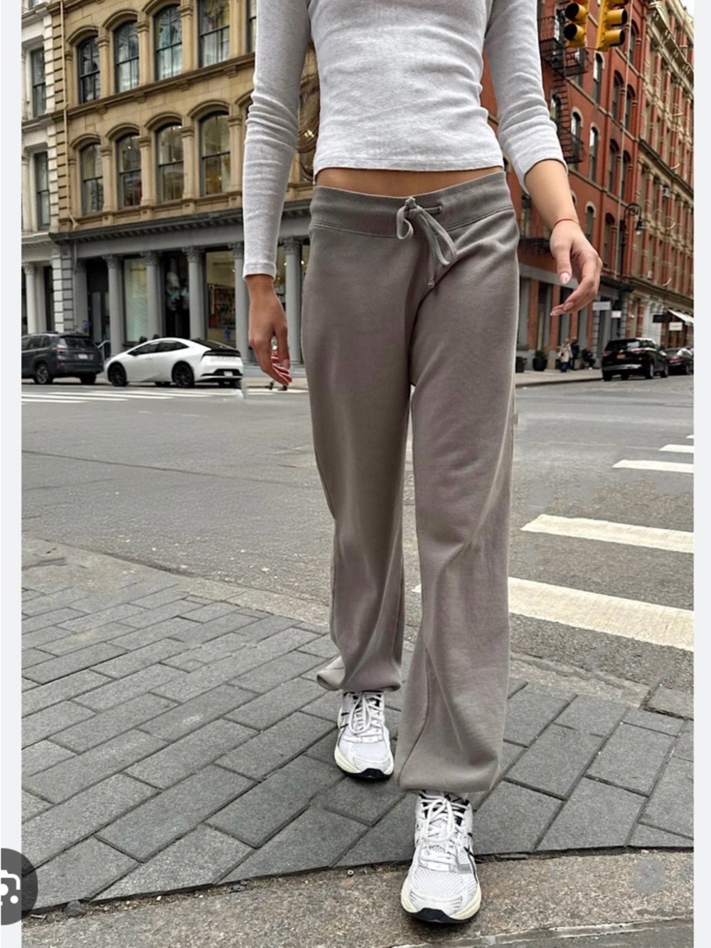 Brandy Melville Hilary Drawstring Yoga Pant in Taupe